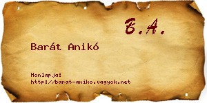 Barát Anikó névjegykártya